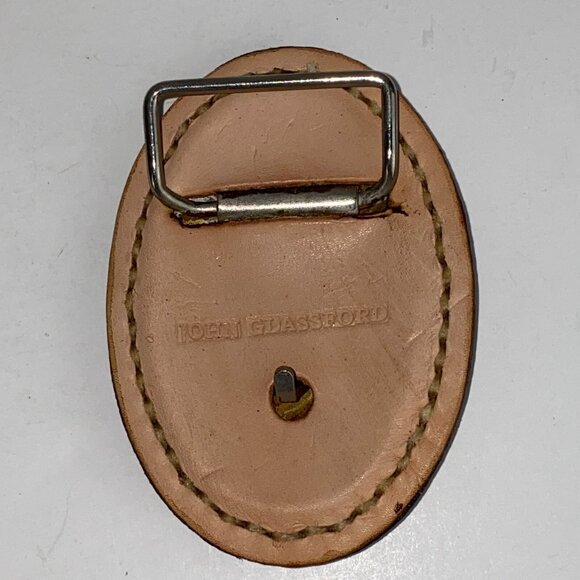 VTG Belt Buckle Master Leather Artist John Glassford Oval Tooled Gecko Symbol - Picture 5 of 5